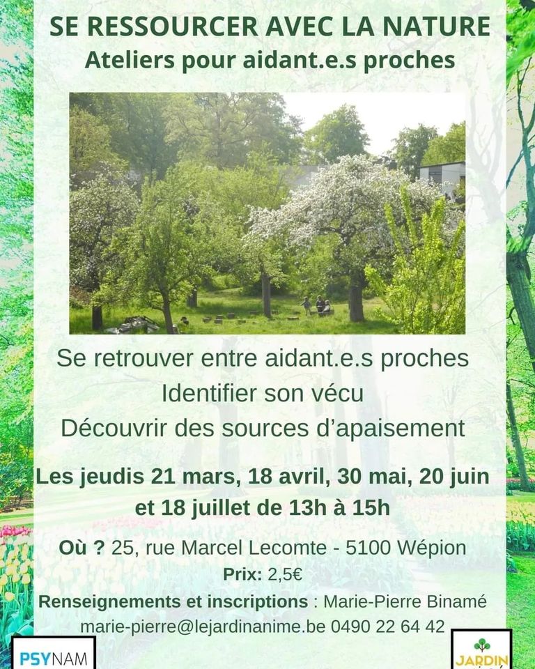 Ateliers pour aidants proches : se ressourcer avec la nature