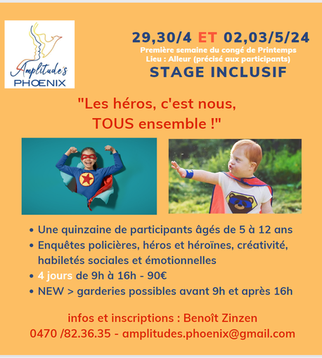 Stages inclusifs "les héros c'est nous - tous ensemble"